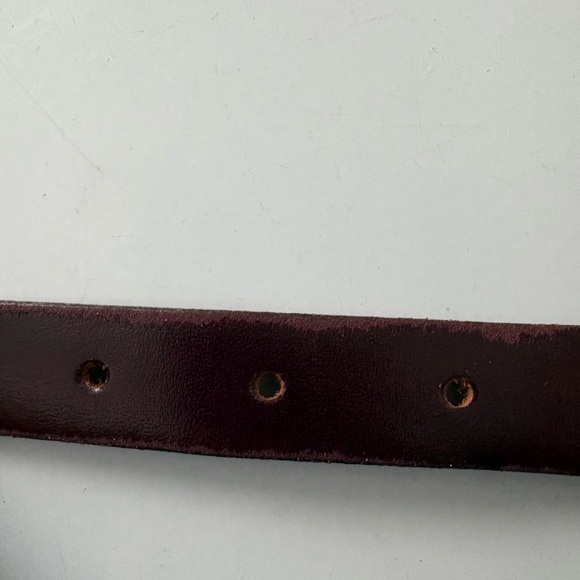 Mexx Burgundy Leather Belt with Silver Buckle - Picture 6 of 7